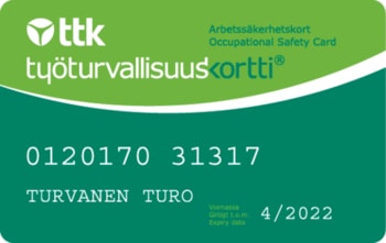 Suomiški darbų saugos mokymai (Työturvallisuuskortti)