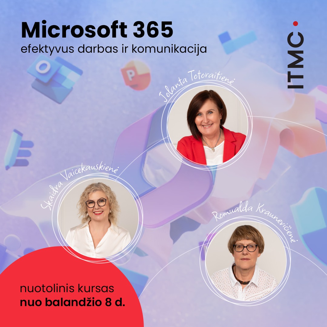 Efektyvus darbas ir komunikacija su Microsoft 365  logo