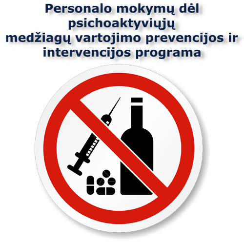 Personalo mokymų dėl psichoaktyviųjų medžiagų vartojimo prevencijos ir intervencijos programa logo