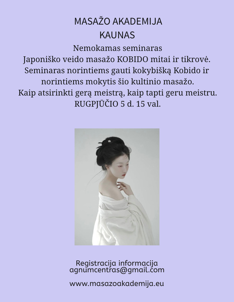 KOBIDO masažo mitai ir tikrovė logo