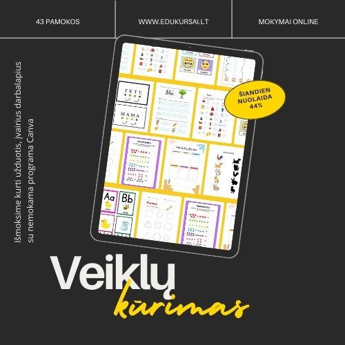 Veiklų kūrimas su nemokama programa Canva