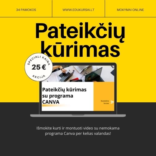 Pateikčių / skaidrių kūrimas su Canva