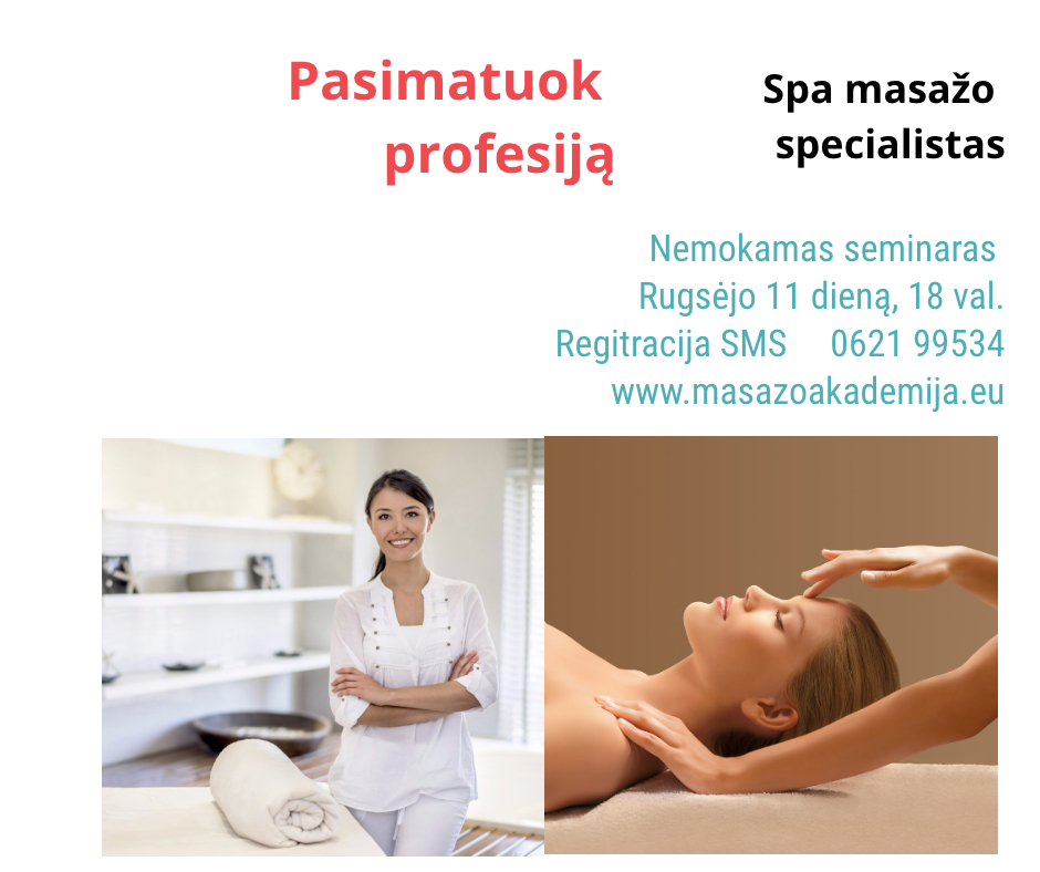 NEMOKAMAS seminaras " Pasimatuok masažuotojo profesiją" logo