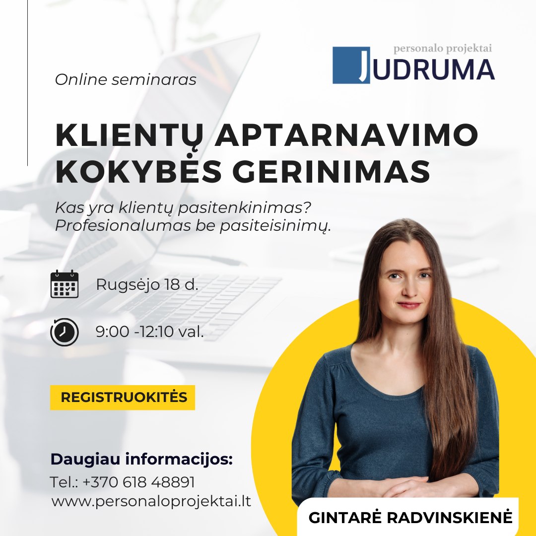 Klientų aptarnavimo kokybės gerinimas (online)