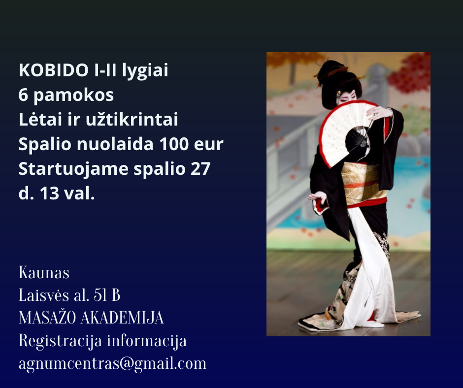 AUTENTIŠKO KOBIDO VEIDO MASAŽO MOKYMAI  1,2,3 lygiai. Nuo spalio 27 d.  logo